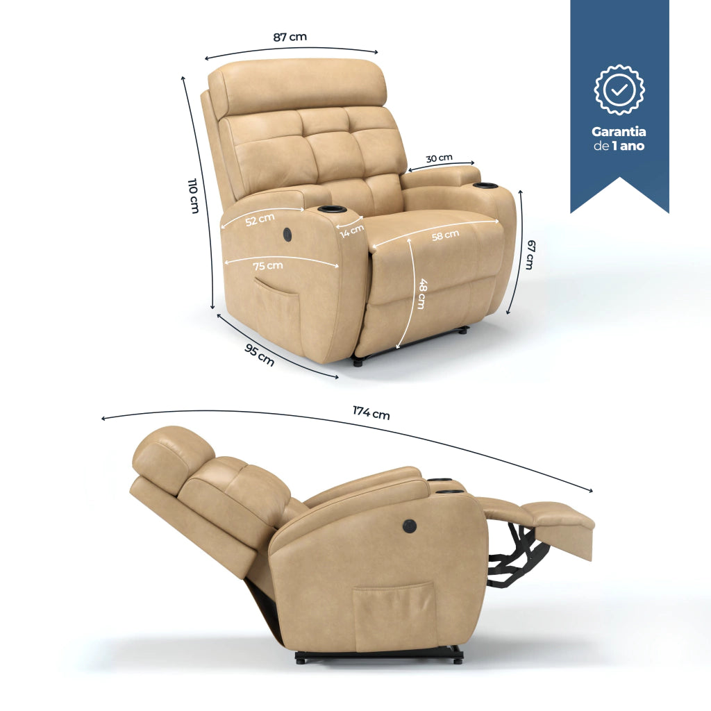 Poltrona Reclinável Damie Elétrica Fixa