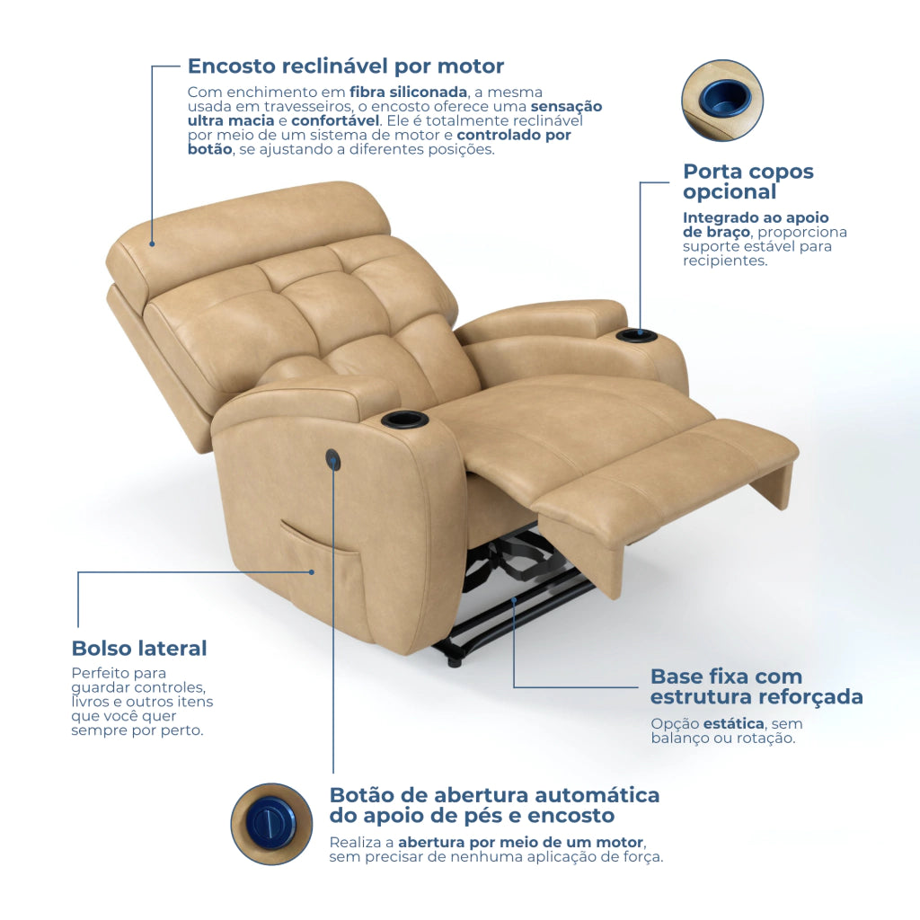 Poltrona Reclinável Damie Elétrica Fixa