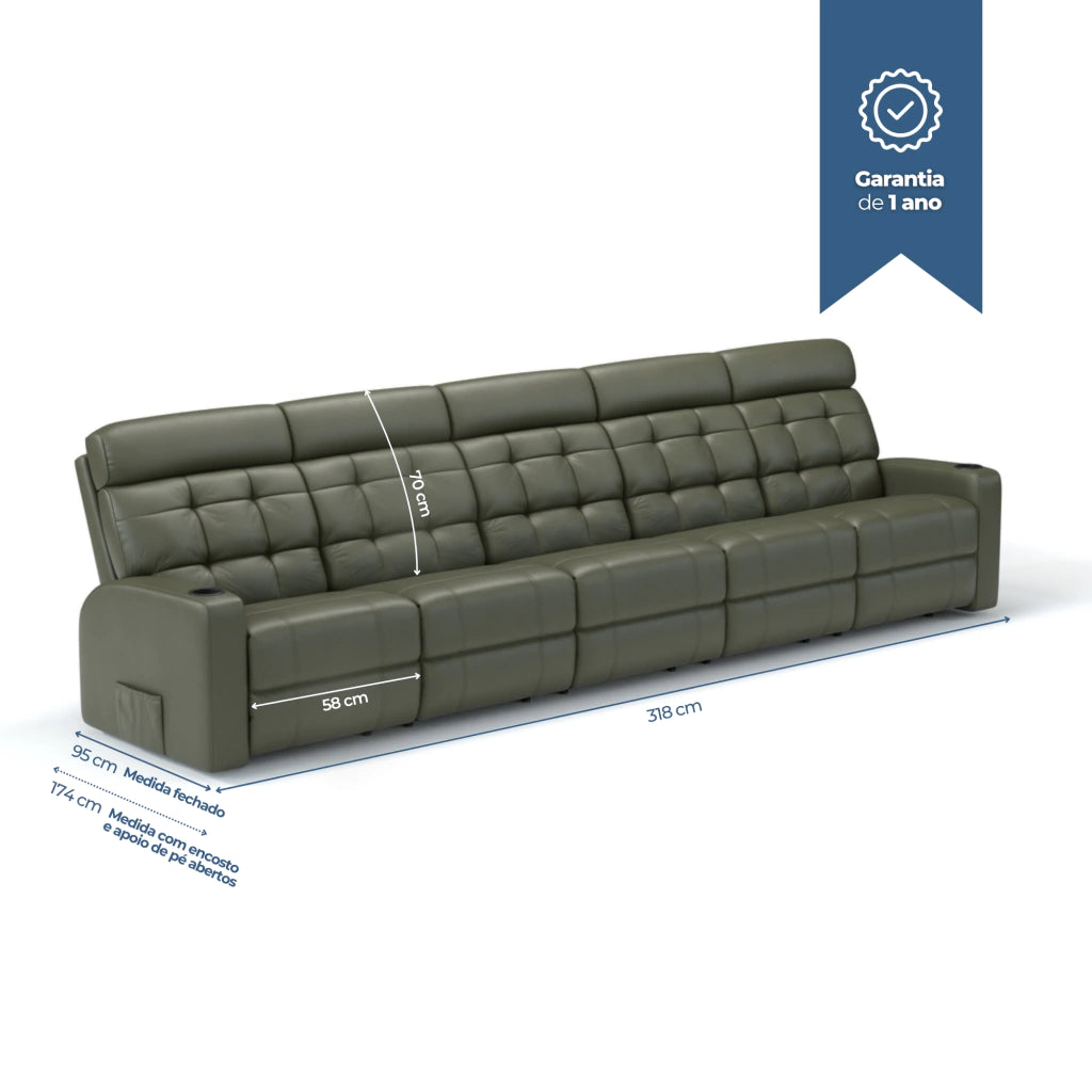 Poltrona Cinema Damie 5 Lugares SEM Braço no meio - Manual