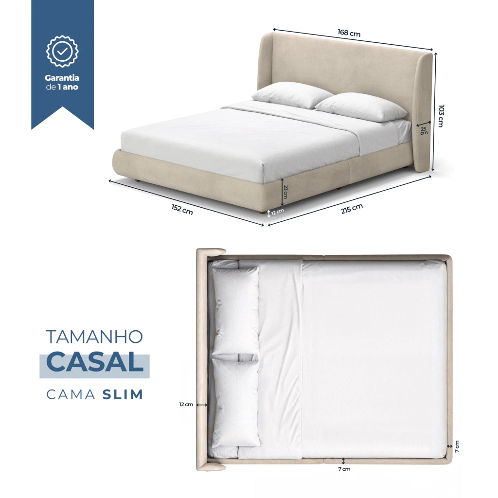 Cama Estofada Damie Slim