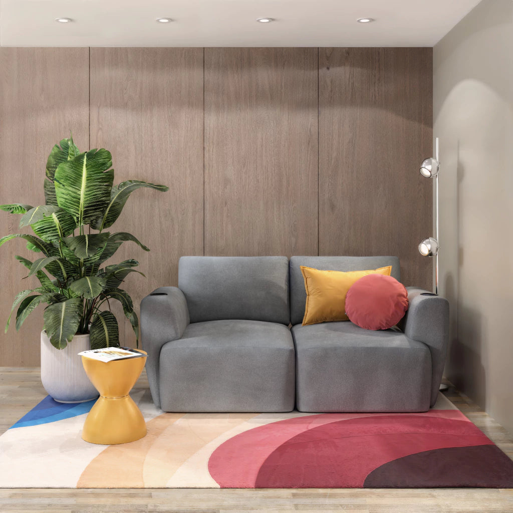 Sofá Damie Na Caixa Modular 2 Lugares + Apoio de Pé Grátis (Puff)