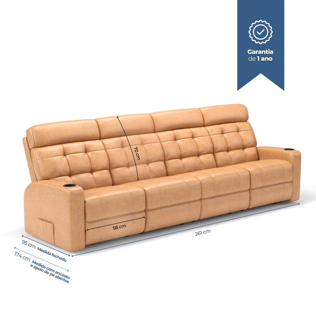 Poltrona Cinema Damie 4 Lugares SEM Braço no meio - Manual