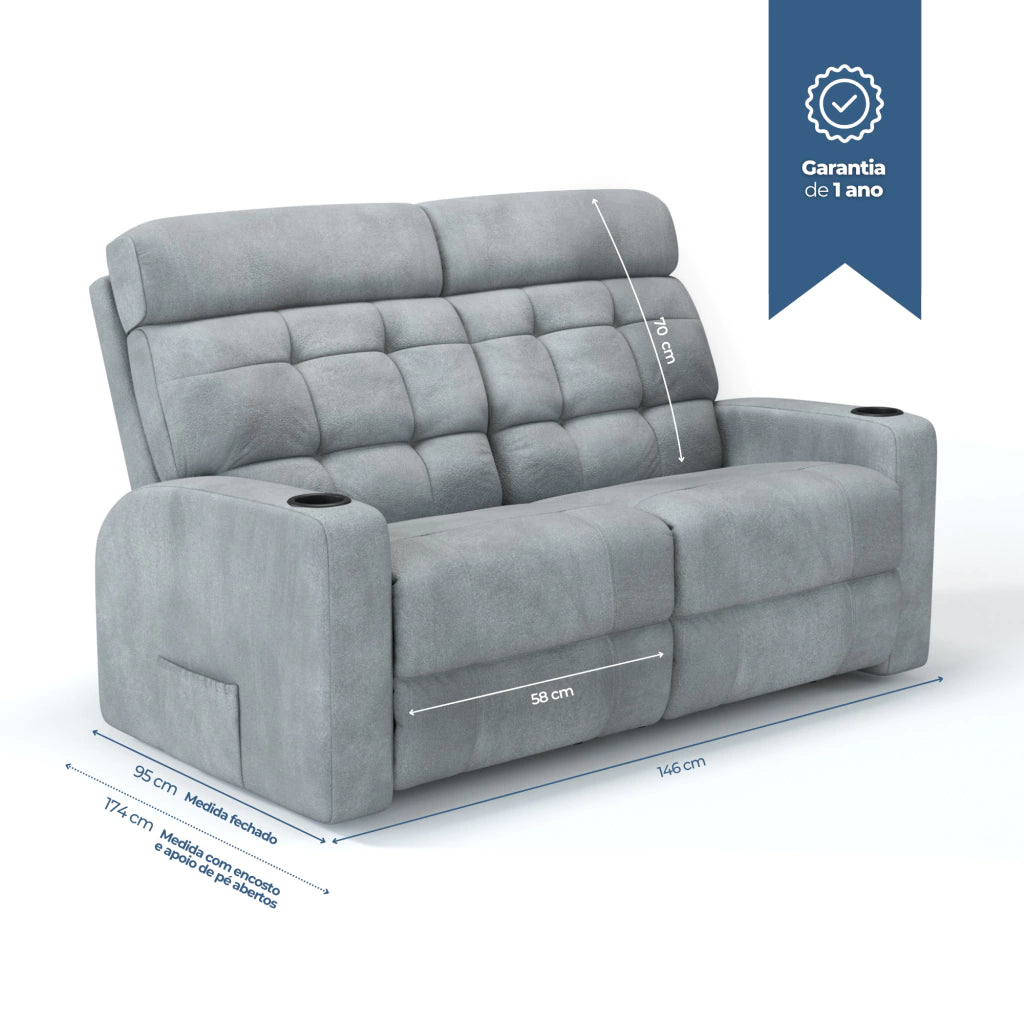 Poltrona Cinema Damie 2 Lugares SEM Braço no meio - Manual