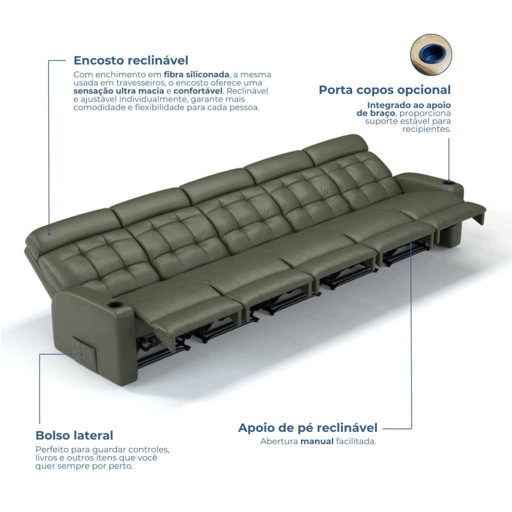 Poltrona Cinema Damie 5 Lugares SEM Braço no meio - Manual