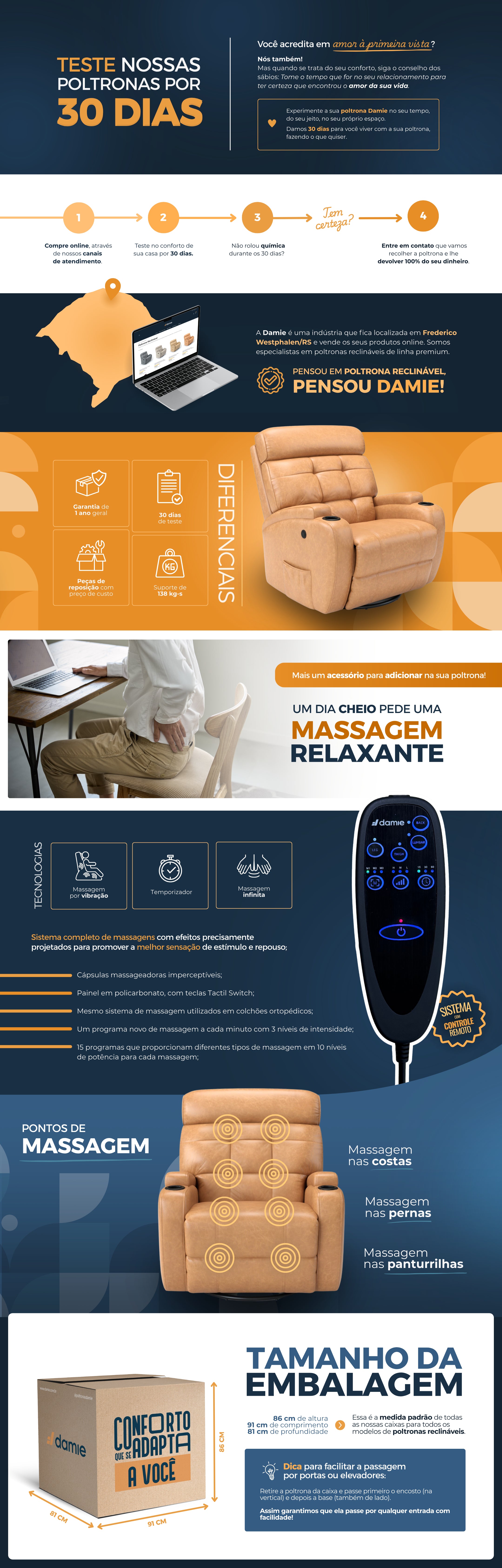 Poltrona Elétrica com Giro e Balanço — principais recursos