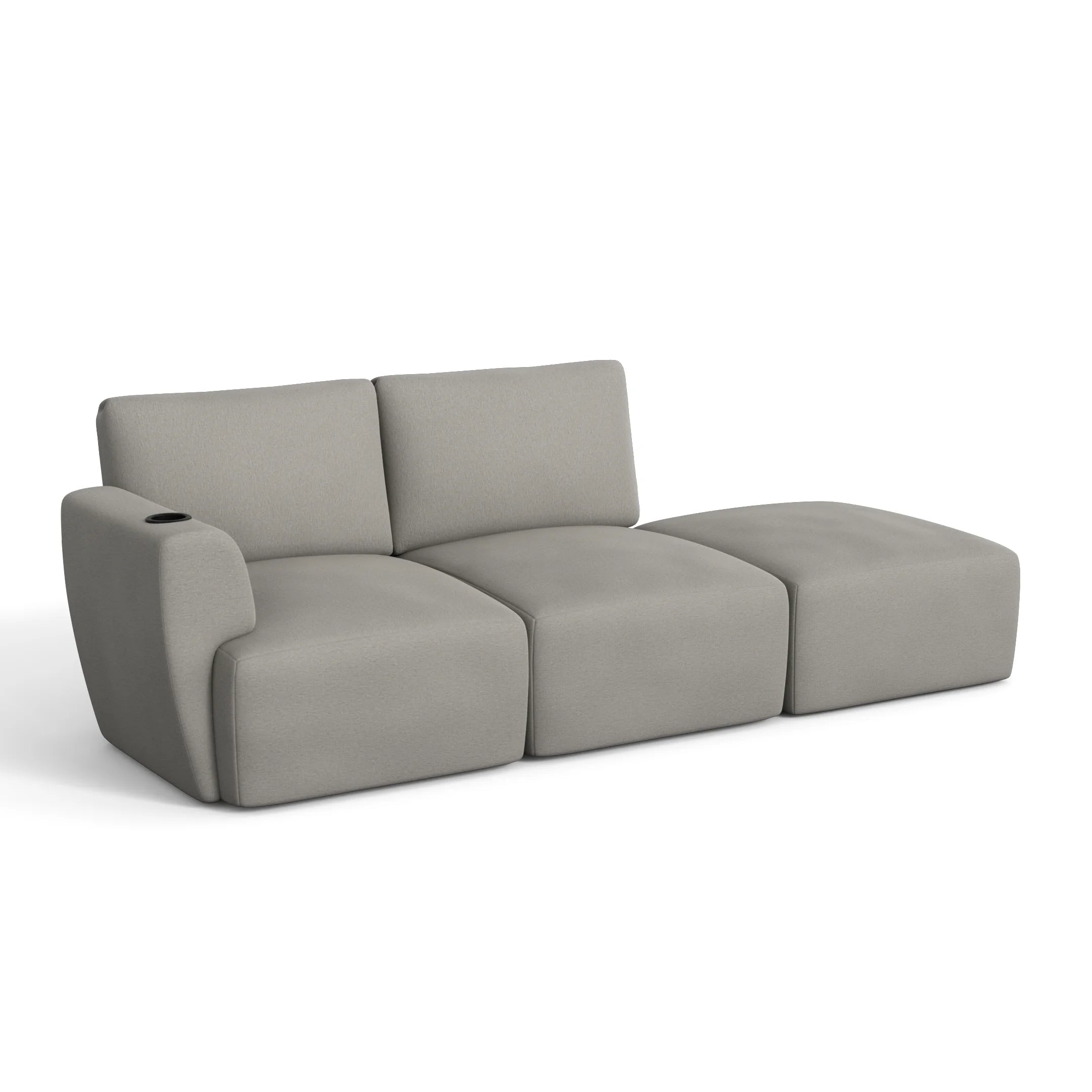 Sofá Damie na Caixa Modular 2 Lugares com 1 Braço + Apoio de Pé Grátis (Puff)