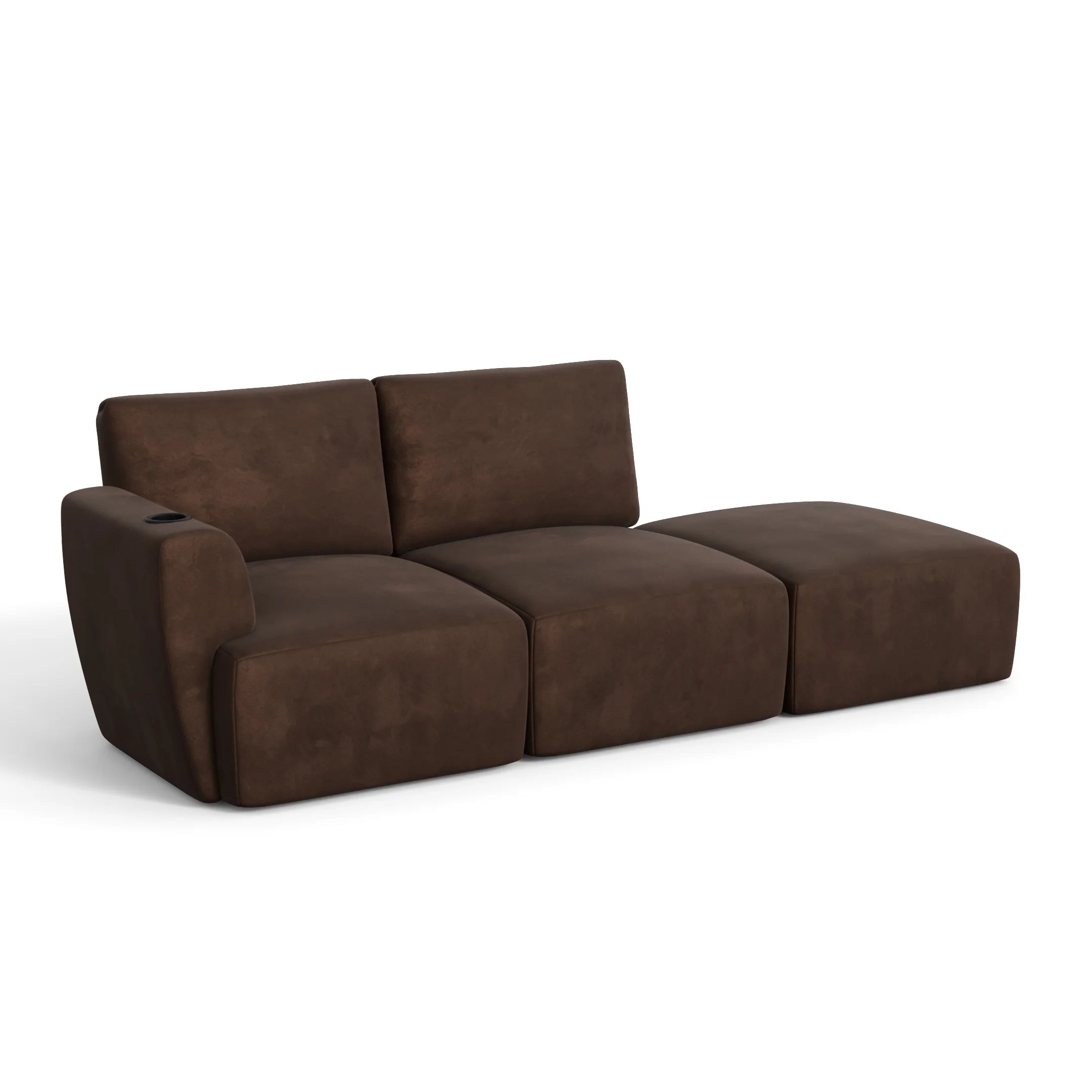 Sofá Damie na Caixa Modular 2 Lugares com 1 Braço + Apoio de Pé Grátis (Puff)