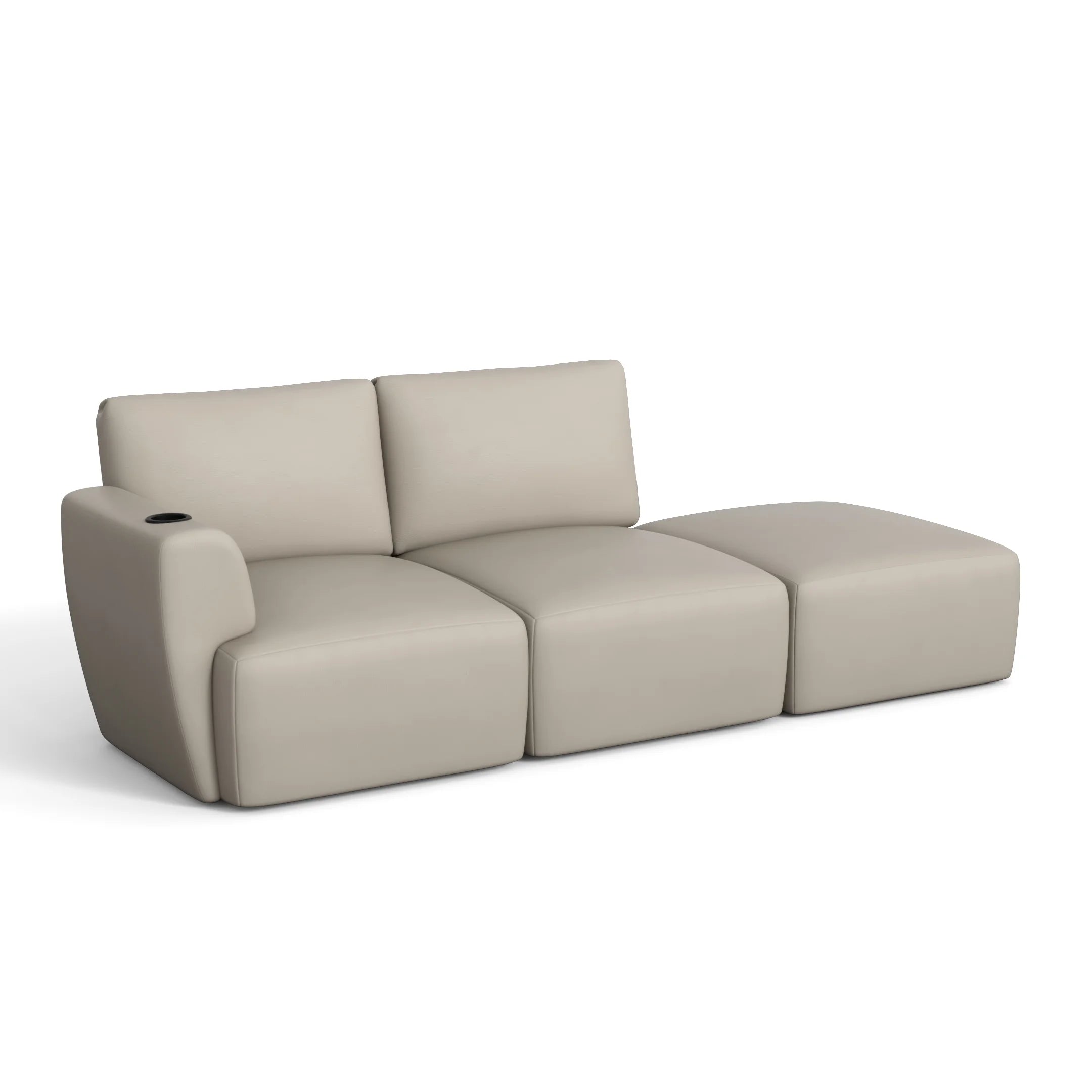 Sofá Damie na Caixa Modular 2 Lugares com 1 Braço + Apoio de Pé Grátis (Puff)