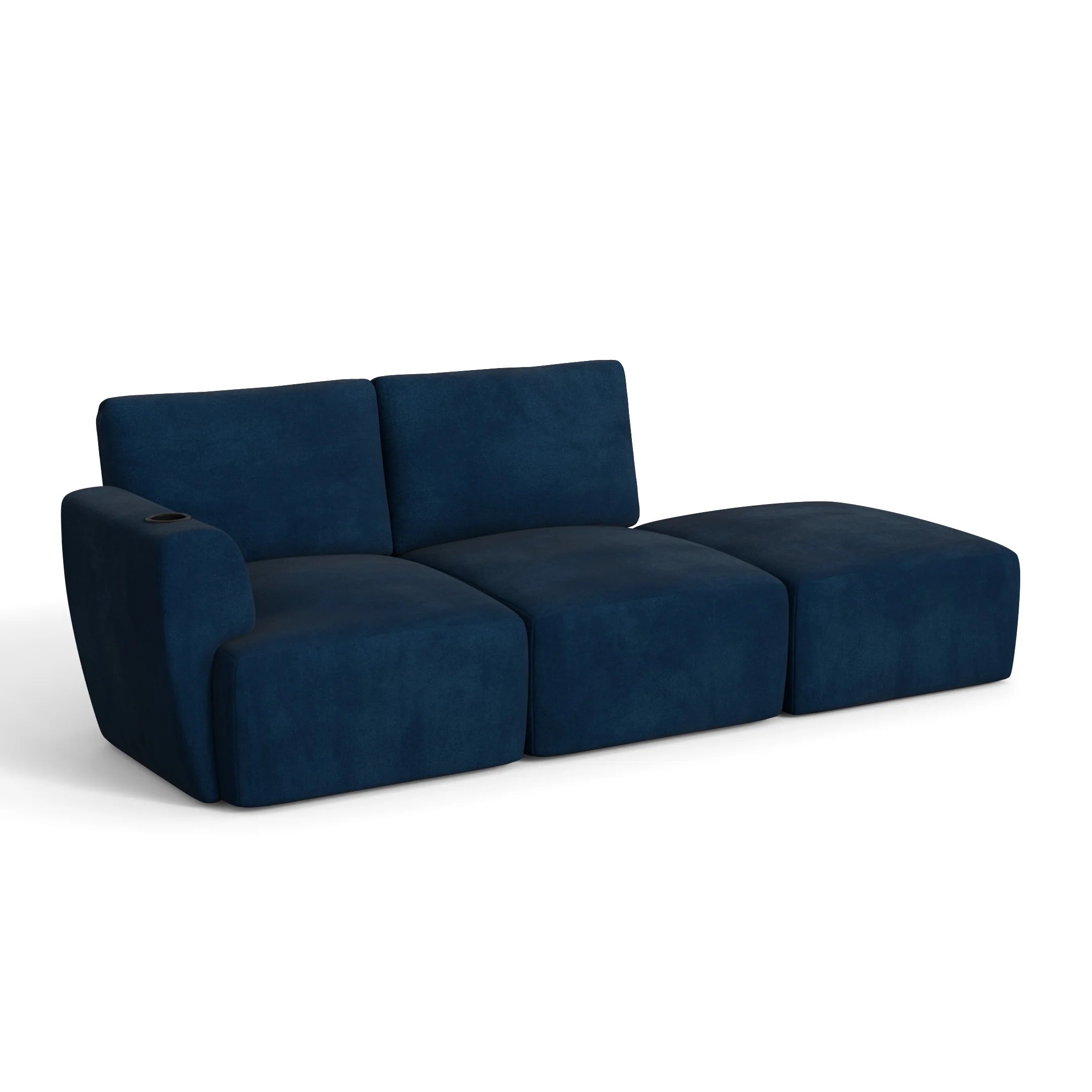 Sofá Damie na Caixa Modular 2 Lugares com 1 Braço + Apoio de Pé Grátis (Puff)