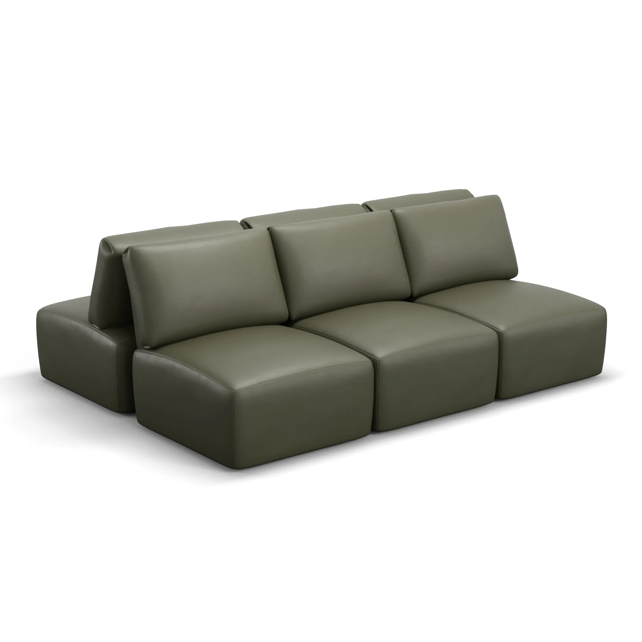 Sofá Damie Na Caixa Modular 6 Lugares em formato Ilha + Apoio de Pé Grátis (Puff)